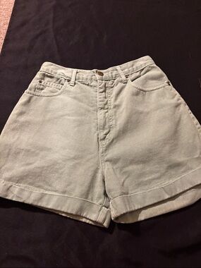 Vintage Paris Blues High-Rise Mint Green Denim Shorts